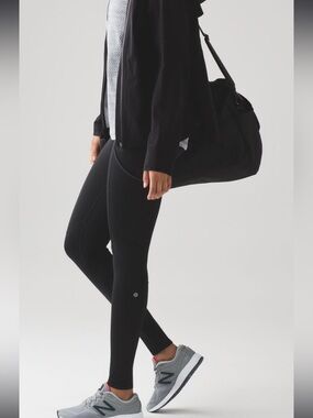 Lululemon Fresh Tracks Tight Variegated Knit Black Heathered Black Size 4